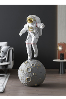 Statue d'astronaute en polyrésine, Sculpture artisanale d'astronaute en résine, décoration de maison créative finie, Sculptures d'astronautes