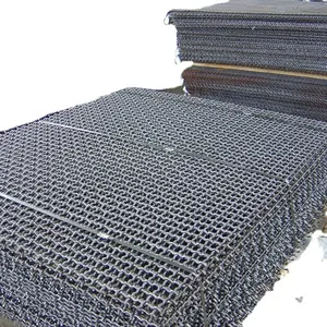 Pasir Kerikil Penghancur Kait Layar Saringan Bergetar Mesh 65mn Stainless Steel Berkerut Kawat Mesh untuk Pertambangan dan Pertambangan