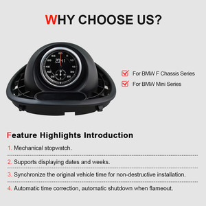 Navihua - Reloj de Coche LCD Mejorado, Reloj Central para el Tablero Interior, Brújula, Medidor Electrónico de Tiempo para BMW Mini F54 F55 F56 F57 - Product Image 2