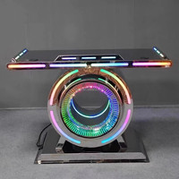Bar En Acier Inoxydable DJ Station Acrylique Disque Station Led Lumière Casino Table À Thé Salle De Bal Karaoké bar Meubles