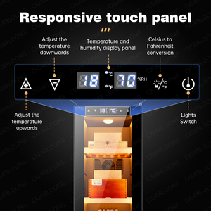 Cigarloong Small Electronic Cigar Cooler 50-200 Cigars Capacity Quiet Energy-saving Spanish Cedar Shelf for Home 25c2/35c <b>Mini</b> - Product Image 3