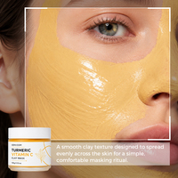 Masque de boue au curcuma, vitamine C et aloe vera, formule personnalisée, éclaircissant, nettoyant les pores, soin du visage, tous types de peau, OEM ODM, marque privée