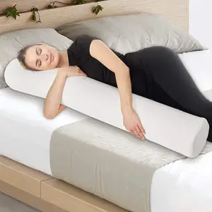 Traversin cylindrique rond en mousse de Latex naturel, 1 pièce, avec couvercle amovible et lavable