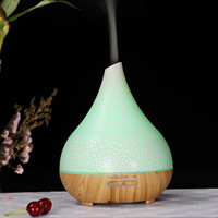 Diffuseur d'huiles essentielles à motif craquelé, humidificateur ultrasonique d'aromathérapie, diffuseur d'arômes 400 ml à ouverture inclinée
