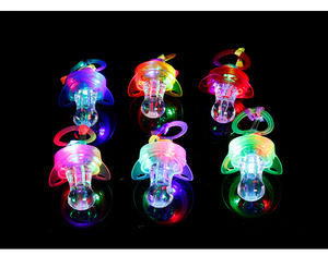 Pafu brilla en la oscuridad fiesta divertida favores LED chupete silbatos parpadeantes con cordón que brilla en la oscuridad collar de chupete - Product Image 4