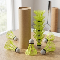 Volants de badminton en nylon coupe-vent, durables, à vol stable, base en liège solide, excellente performance de vol, pour matchs en extérieur, CE ISO9001
