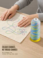Fil de viscose 100% rayonne 120d/2, teint en filature, multicolore, résistant aux hautes températures, mercerisé, écologique, haute ténacité, pour la couture