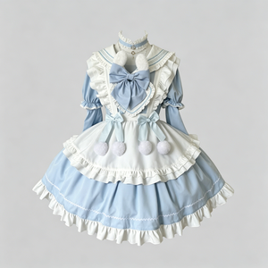 Vestido Lolita de Manga Larga, Dulce y Lindo, Diseño Original, Disfraz de Cosplay de <span class=keywords><strong>Anime</strong></span> para Mujeres Adultas, para Actuaciones en Escenarios y Fiestas - Product Image 4