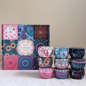 Nouvelles bougies parfumées Emballage métallique rétro créatif Non toxique Fleurs Bougies parfumées au soja - Product Image 3