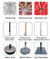 Parasol de marché à mât central en aluminium, impression de logo personnalisée, imperméable, pliable, grande taille, protection solaire pour hôtel, jardin, terrasse