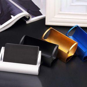 Metal Business Card Holder 4.3x10cm Aluminum Alloy Single Layer Red Office Use - Product Image 2