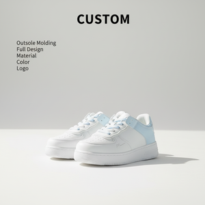 Zapatillas de Skate Blancas para Mujer 2026, Cordones Morados, Suela Gruesa, Calzado Casual para Skateboarding, Venta al Por Mayor, Personalizables - Product Image 1