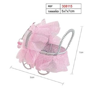 Décoration de fête, chariot en métal rose, 5x7x7cm - Product Image 1