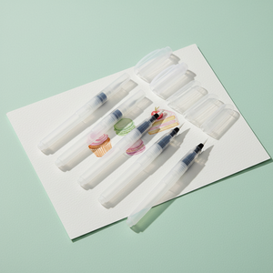 Ensemble <span class=keywords><strong>de</strong></span> 6 stylos pinceaux à eau rechargeables, en nylon et plastique, pour aquarelle, calligraphie, peinture, bricolage, artisanat, fournitures artistiques - Product Image 2