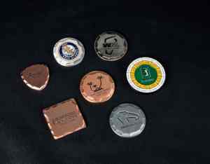 Marqueur de balle de golf électrophorétique en étain antique avec bord peint irrégulier, fonctionnel, <span class=keywords><strong>d</strong></span>écoratif, cadeau personnalisé pour club de golf - Product Image 4