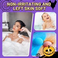 Lot de 6 bombes de bain effervescentes à thème Halloween, contrôle du sébum, coffret cadeau d'Halloween, vente en gros OEM transfrontalière, best-seller