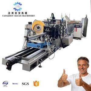 Machine de formage de poutres d'étagères entièrement automatique contrôlée par PLC avec coupe à la scie volante, puissance 38,5 kW, composants d'engrenage et de moteur - Product Image 1