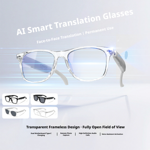 Gafas Inteligentes de Traducción con Marco Completo Rectangular, Unisex, Ligeras, con IA, Traducción de Voz en Tiempo Real + Idiomas, para Viajes - Product Image 3