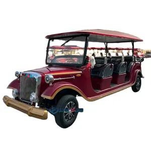CE国际标准化组织批准的古董电动观光老式巴士穿梭车最优惠价格电动复古车出售