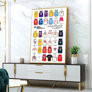 Quadro su Tela con 36 Maglie da Basket <span class=keywords><strong>di</strong></span> Kobe, Dipinto Astratto Graffiti Street Art - Product Image 5