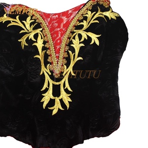 Robe de ballet professionnelle pour femmes adultes Don Quichotte Espagnol Rouge Noir Soie/Coton Multi-couches Grand ourlet Robe longue - Product Image 4