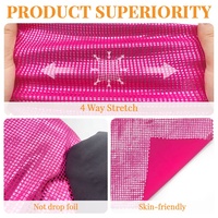 Lots en stock de tissu extensible en nylon et élasthanne, métallisé brillant effet néon, pour vêtements de danse, soutiens-gorge, vêtements de plage et maillots de bain