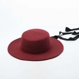 ANLUXFIER X1232 Sombrero Unisex de Fieltro de Lana 100% Lana para Adultos, Gorra de Ala Ancha y Copa Plana, Estilo Casual Negro, Suave y Transpirable con Cinta y Cuerda - Product Image 6