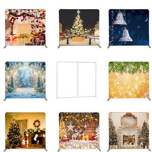 8x8フィート アルミフレーム フォトブース バックドロップスタンド 枕カバー型バックドロップ 壁掛けテンションファブリックディスプレイ バックドロップ 展示会用壁 - Product Image 5