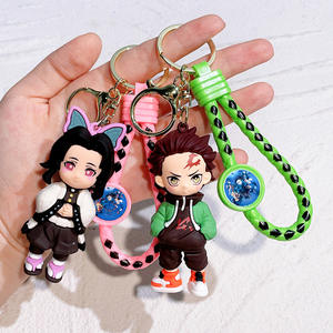 Porte-clés mousqueton 8 cm en plastique souple, design 3D Anime Demon Slayer, léger, tendance et créatif, pendentif de sac d'anniversaire - Product Image 3