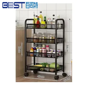QINGDAO Small cart shelf floor multi-storey kitchen mobile storage shelf household baby products storage shelf