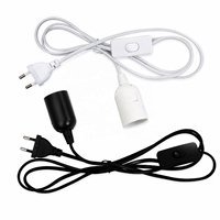 Kabel Lampu LED Gantung dengan Soket E27, Saklar 303, Kabel Ekstensi 1.8m, dan Dudukan Lampu untuk AS, AU, UK, EU