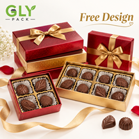 Boîte cadeau de luxe personnalisée pour chocolats, emballage en papier gaufré pour bonbons avec plateau doré et couvercle transparent pour friandises de mariage et de fêtes