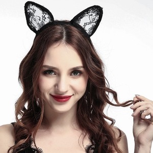 Lace Cat Ear Headband Black <b>Sexy</b> Party Role Play Costume Accessory - Product Image 2