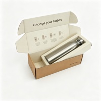 Boîte d'expédition personnalisée en papier kraft, boîte d'emballage pliable pour bouteille d'eau en acier inoxydable, emballage cadeau pour gobelet sportif