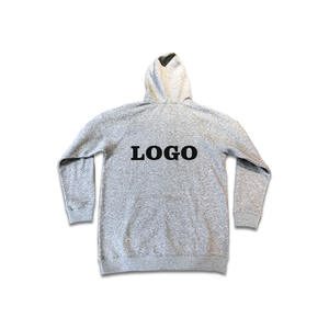 Sweat-shirt à capuche d'hiver gris en polyester/coton imprimé, coupe-vent, écologique, surdimensionné, veste de sport personnalisée - Product Image 3