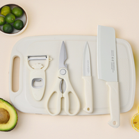 Nouvel ensemble de couteaux de cuisine multifonctionnels et durables en acier inoxydable 5 pièces 2026, poignées ambidextres, compatibles lave-vaisselle, personnalisables