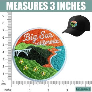 แผ่นปักลาย Big Sur California ขนาด 3 นิ้ว แบบรีดติดหรือเย็บติด สำหรับตกแต่งกระเป๋าเดินทาง - Product Image 3