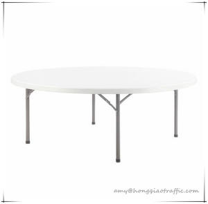 <span class=keywords><strong>Mesa</strong></span> <span class=keywords><strong>redonda</strong></span> plegable de plástico blanco de 180CM y 6 pies, <span class=keywords><strong>mesa</strong></span> de banquete de diseño moderno de 6 pies para fiestas al aire libre, bodas, <span class=keywords><strong>catering</strong></span> y uso en hoteles - Product Image 2