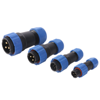 Adaptateur de prise d'aviation R & R 2-16 Core SP13 SP29 IP68 Nylon étanche avec contacts en cuivre et laiton 9P et broches 12P