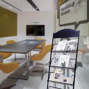 Revistero de pie Estante para periódicos con ruedas de hierro, adecuado para la exhibición de folletos o documentos - Product Image 4