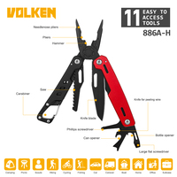 11 en 1 Noir Multitool Couteau Multi-poches Plier la Pince Camping Survie Multi-fonctionnelle Pinces Extérieures