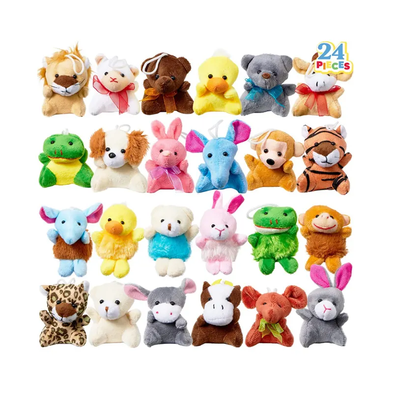 24デザインミニぬいぐるみ動物のおもちゃセットかわいい小動物ぬいぐるみキーホルダー装飾プロモーションキッドギフト