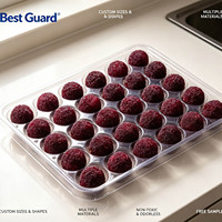 Barquette en PET transparent recyclable et ventilée sur mesure pour fruits frais, emballage jetable en plastique type clamshell pour fruits rouges