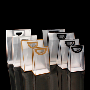 Custom printed LOGO packaging PVCshopping bag plastic gift transparent pp tote bag
