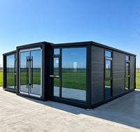 Maison conteneur de luxe de 20 pieds, préfabriquée, modulaire, extensible, à double aile, moderne, pliable, portable, mini-maison, studio, entrepôt