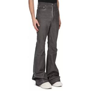 กางเกงยีนส์ขายส่งสั่งทำพิเศษสำหรับผู้ชาย สไตล์ไฮสตรีท ผ้าฝ้ายทรงสลิมฟิต ขาบาน สีเทา กางเกงขายาวผู้ชาย - Product Image 2