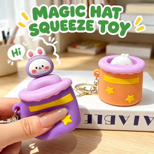 Cute Fox Magic Hat Pop-Up <b>Squishy</b> Cartoon Squeeze Sensory Stress Relief Toy Bag Charm Silicone <b>Squishy</b> Toys - Product Image 4