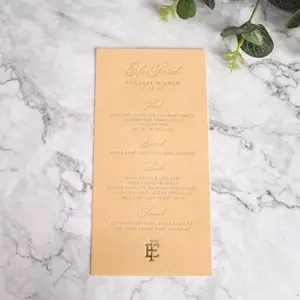 Customized simple velvet invitation card wedding with gold foil luxury wedding invitations