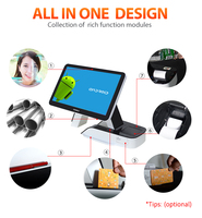Système de point de vente tactile série AO6, Android OS, tout-en-un, écran large, lecteur de cartes RFID NFC IC, scanner QR, reconnaissance faciale