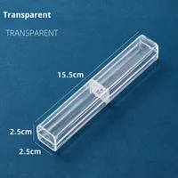 Étui à stylos rectangulaire en acrylique transparent pour stylos-plumes en iridium, boîte de rangement et coffret cadeau en plastique, vente en gros fabricant